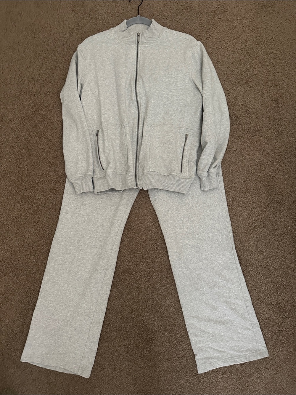 Ralph Lauren Women’s Gray Zip Jacket (XL) Elastic Waistband Pull On Pants (L)
